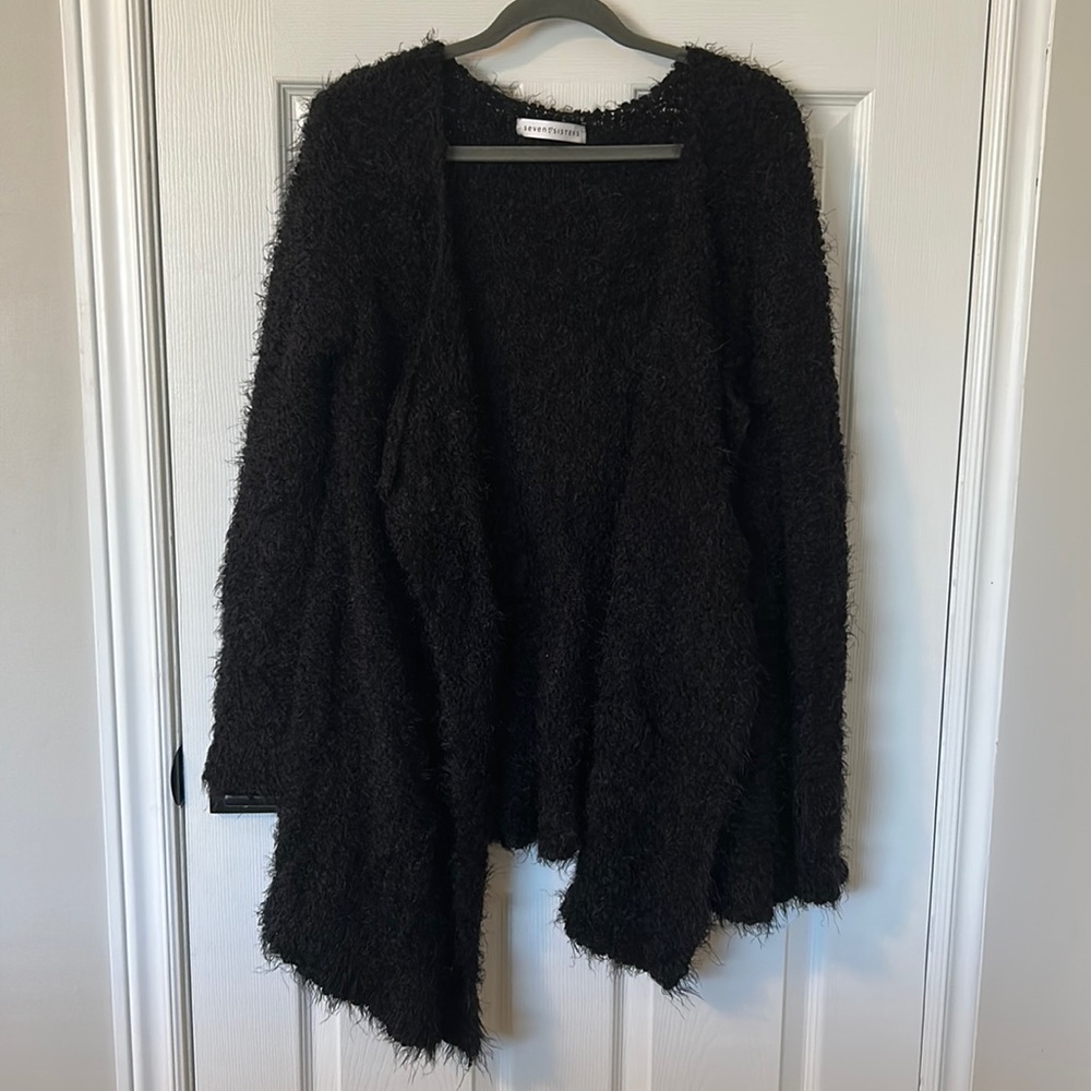 BUNDLE 3/$12 Fluffy Black Waterfall Cardigan